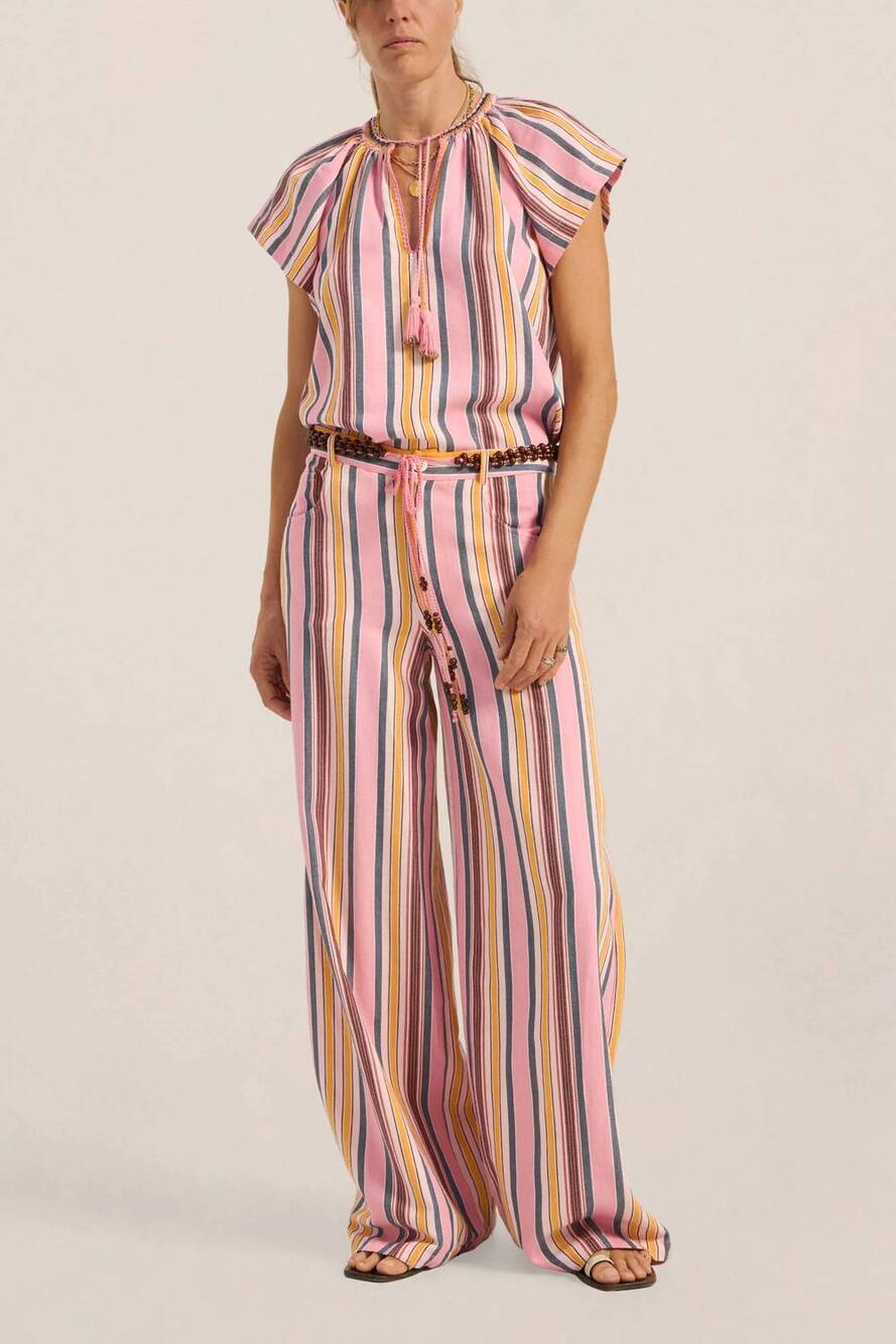 NEW ILIO NEMA zetus full-length top in samos stripes